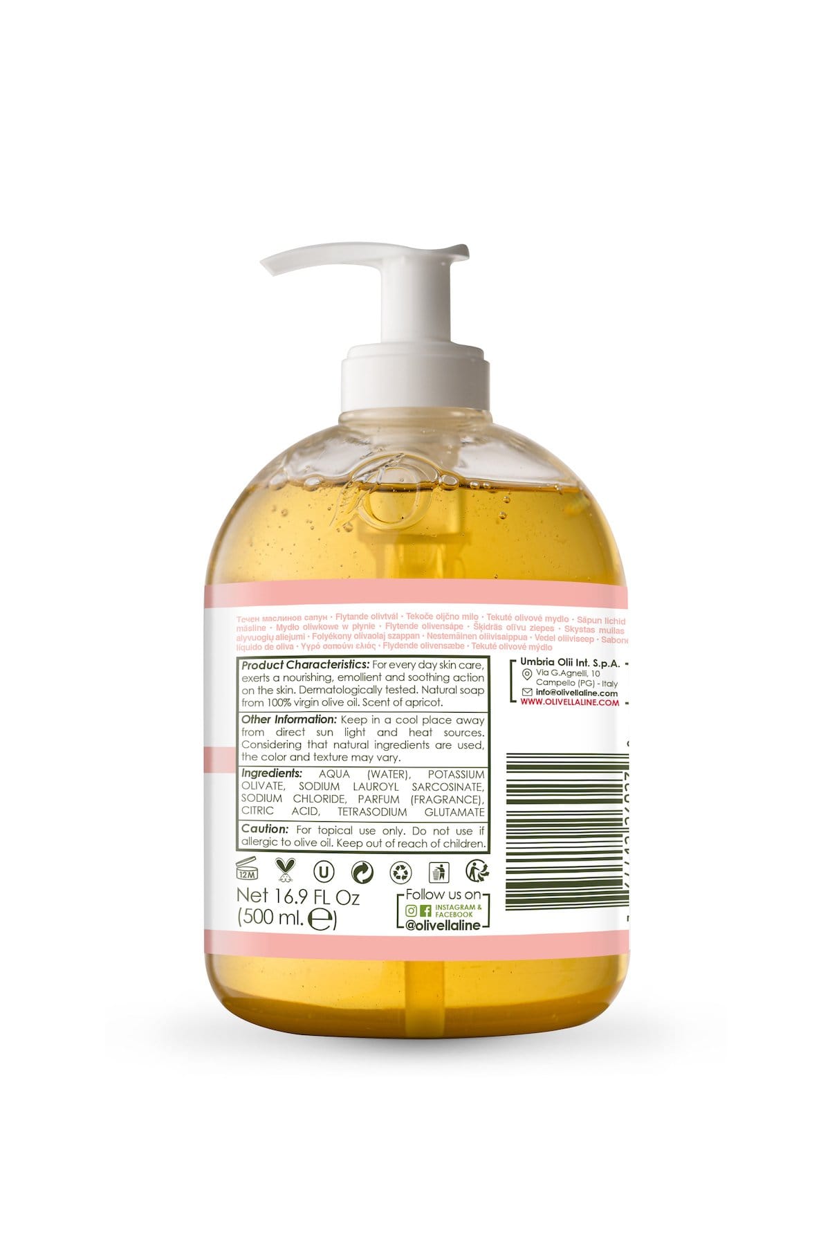 Olivella Face & Body Liquid Soap - Apricot - Olivella Europe