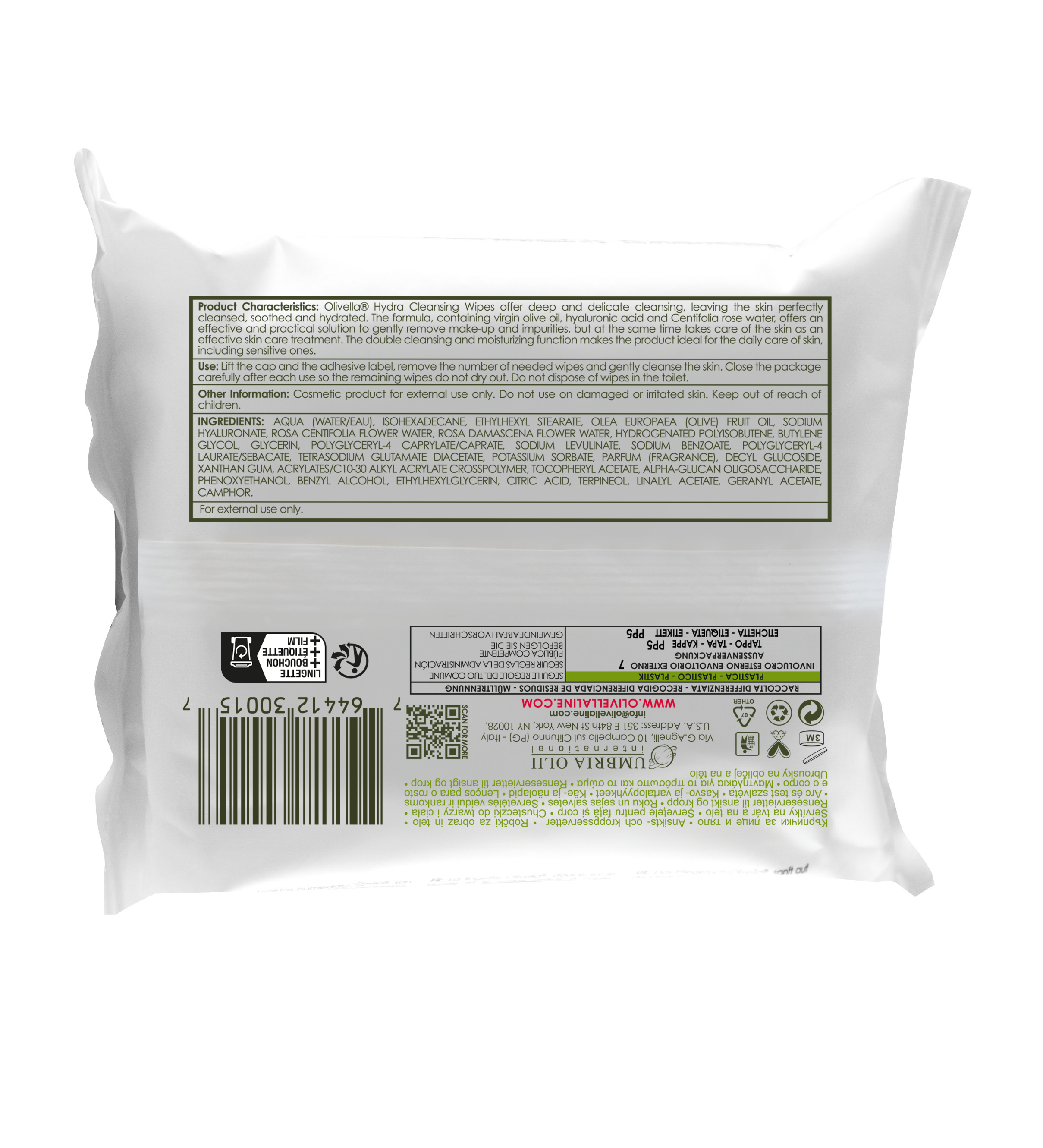 Salviette Idratanti e Detergenti - Olivella Europe